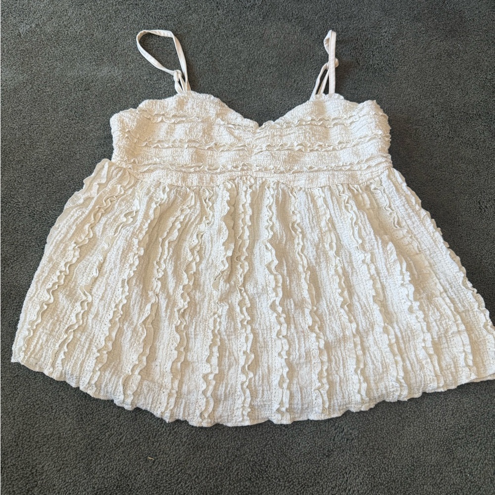 ruffle flowy tank top